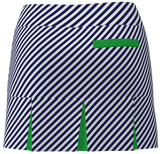 AB SPORT Women's Navy Cross Stripe Back Pleat Golf Skirt - NVCSG