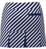 AB SPORT Women's Navy Cross Stripe Back Pleat Golf Skirt - NVCSN