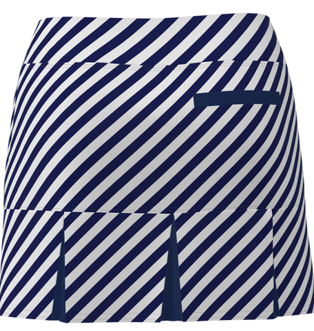 AB SPORT Women's Navy Cross Stripe Back Pleat Golf Skirt - NVCSN