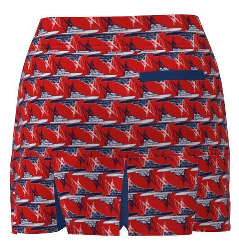 AB SPORT Women's Golf Skort BSKG05-SFBRWB FISHING BOAT PRINT - ABSport