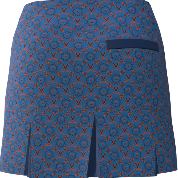 University of Virginia Print Women's Back Pleat Golf Skirt - UVA3CN