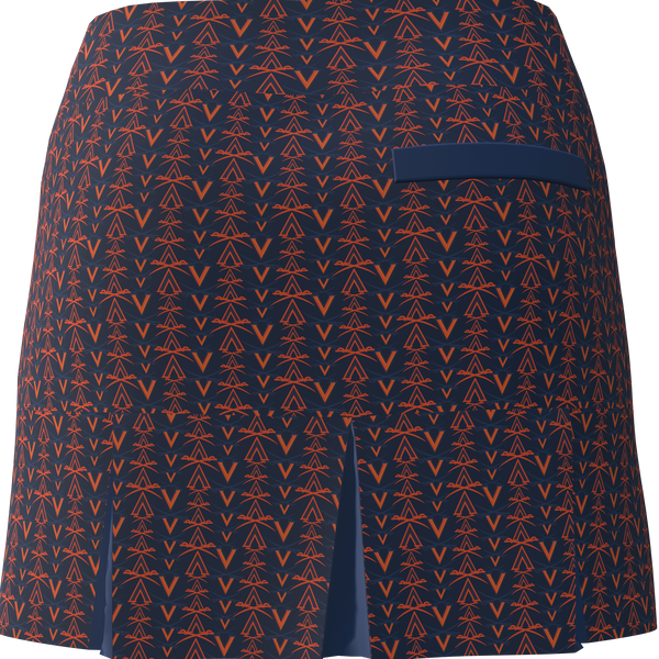 University of Virginia Print Women's Back Pleat Golf Skirt - UVA4BN