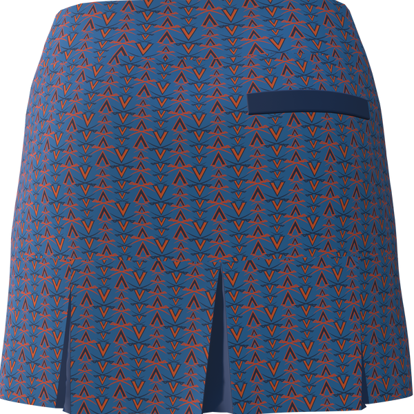 University of Virginia Print Women's Back Pleat Golf Skirt - UVA4CN