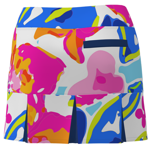 AB SPORT Women's Floral Print Back Pleat Golf Skirt - YWF6L