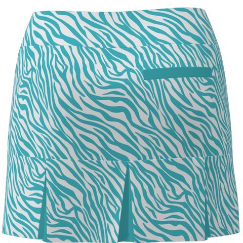 AB SPORT Women's Zebra Seafoam Print Back Pleat Golf Skirt-ZEBSF