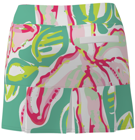 AB Sport Women's Orchid Print Back Pleat Golf Skirt BSKG05-BLORCW
