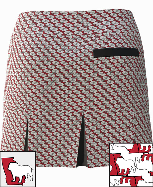 Bulldog & State of Georgia Print Back Pleat Skirt BSKG05-BDOG_1F