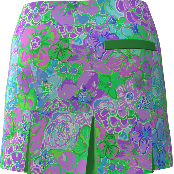 AB Sport Women's Floral Print Back Pleat Golf Skirt - CAYG9-G