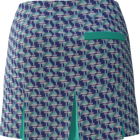 AB Sport Women's Martini Print Back Pleat Golf Skirt - MART1C-B