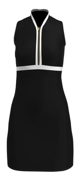 ABSport Black and White Golf Dress - women's golf dress - UPF 50+ performance fabric