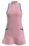 AB SPORT Women's Geo Print Flounce Golf Dress GD003-GEO2CORC