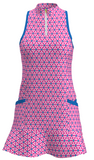 AB SPORT Women's Geo Print Flounce Golf Dress GD003-GEO2HPCF