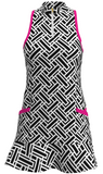 AB SPORT Women's Geo Print Geo Print Flounce Golf Dress GD003-GEO4BWP