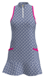 AB SPORT Women's Geo Print Flounce Golf Dress GD003-GEO4NP