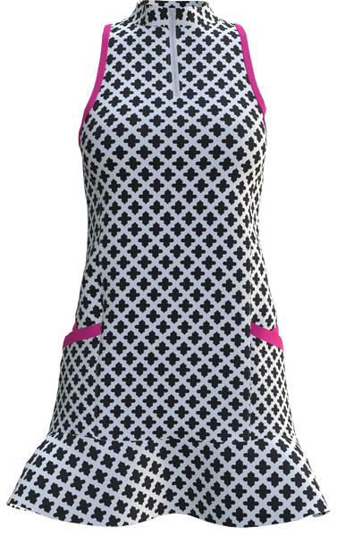 AB SPORT Women's Mosaic Print Flounce Golf Dress GD003-MOSBWP