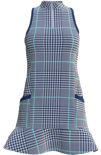AB SPORT Glen Plaid Print Flounce Women's Golf Dress - GPLDNBH