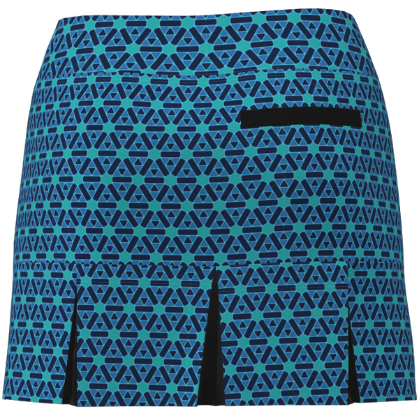 AB SPORT Women's Geo Print Back Pleat Golf Skirt - GEO2N