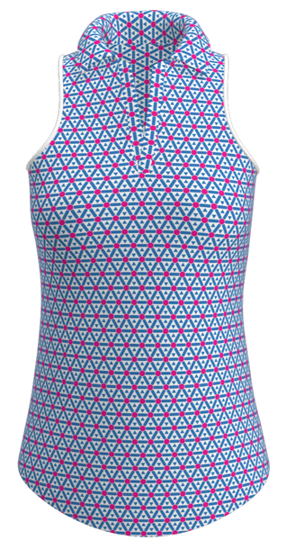 AB SPORT Women's Geo Print Racerback Sleeveless Polo GP01-GEO2CFHP