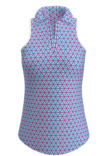 AB SPORT Women's Geo Print Racerback Sleeveless Polo GP01-GEO2CFHP