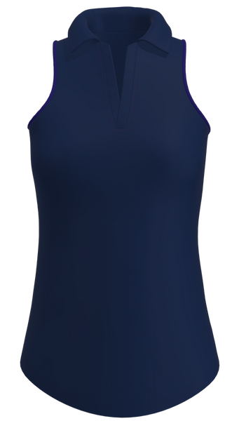 UV 40+ Navy Royal Racerback Sleeveless Polo - ABSport