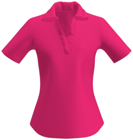 AB SPORT Women's Pink Heather Short Sleeve V-Neck Polo GP02-NPH