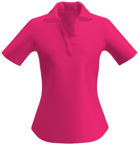 AB SPORT Women's Pink Heather Short Sleeve V-Neck Polo - NPH