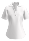 AB SPORT Women's White Short Sleeve V-Neck Polo - WHT
