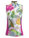 AB SPORT Women's Japanese Garden Print Sleeveless Zip Mock Polo - GP03-JPGWO