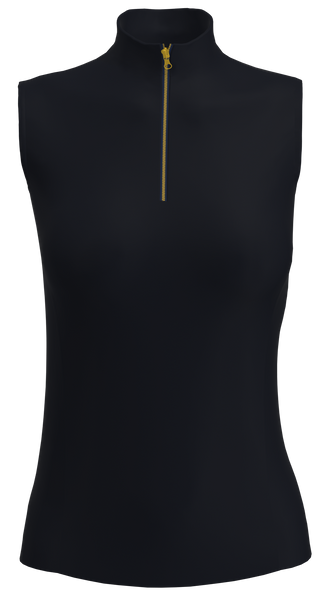 AB SPORT Sleeveless Mock Zip Polo - GP04-BLKH
