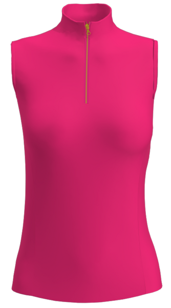 AB SPORT Women's Zip Mock Sleeveless Golf Top GP04-ROSA