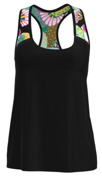 AB Sport Women's Black Japanese Garden Print Tennis Tank TT102-BJPGB