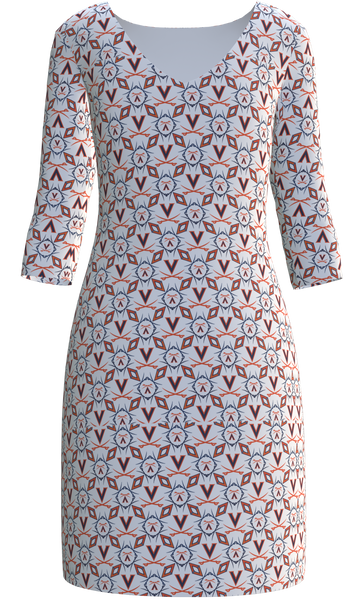 University of Virginia Print 3/4 Sleeve Resort Dress - UVA3A