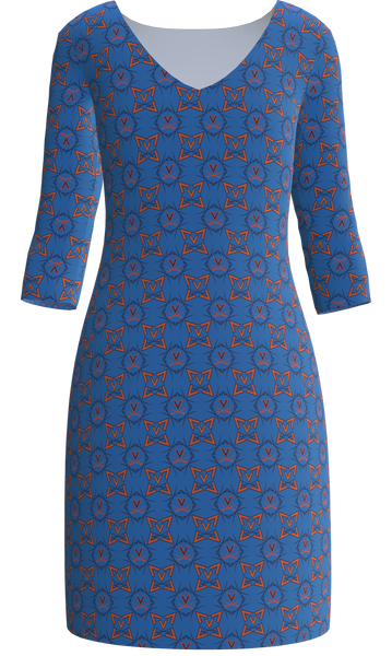 University of Virginia Print 3/4 Sleeve Resort Dress - UVA2C