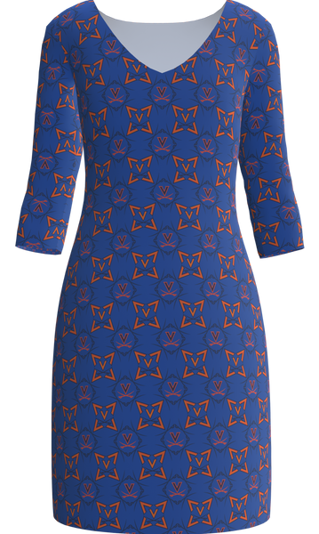 University of Virginia Print 3/4 Sleeve Resort Dress - UVA2F