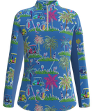 AB SPORT Women's Golf Cart Palm Trees Print Long Sleeve Sun Shirt LS01-GCPC