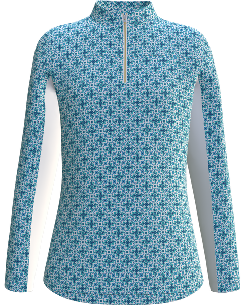 AB SPORT Women's Leaf Trellis Print Long Sleeve Sun Shirt LS01-LEAFTR_1L