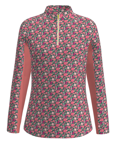 AB SPORT Women's Azalea Print Long Sleeve Sun Shirt LS01-Azalea_2A