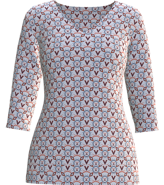 University of Virginia Print 3/4 Lifestyle Top - UVA3A