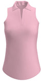 AB Sport Women's Heather Pink UV 40+ Racerback Sleeveless Polo GP01-LPH