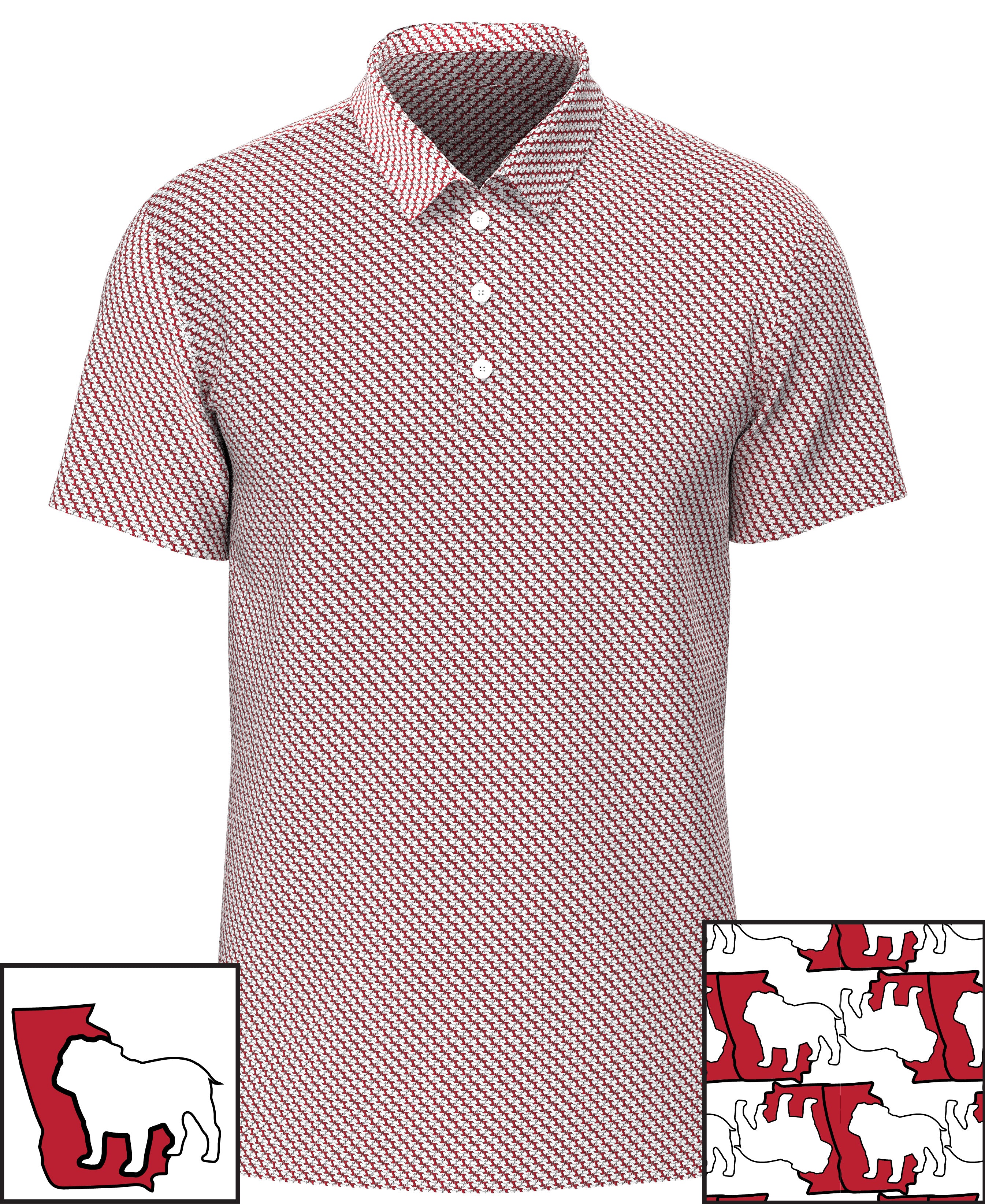 standing bulldog printed polo