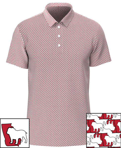 Bulldog & State of Georgia Print Men's Polo Shirt MP01GA-BDOG_1F