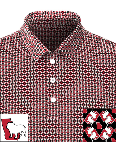 Bulldog & State of Georgia Print Men's Polo Shirt MP01GA-BDOG_5A