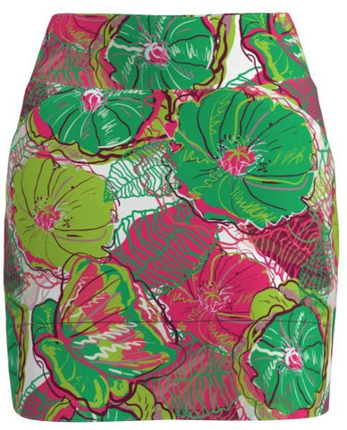 AB Sport Women's Preppy Floral Print Front Pocket Golf Skirt - PRF