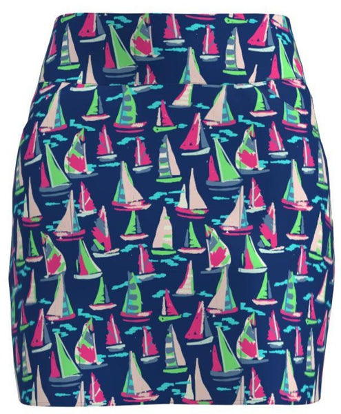 AB SPORT Sailboat Print Front Pocket Golf Skirt-SAILN