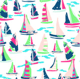 AB SPORT Women's Sailboats Print Long Sleeve Sun Shirt LS01-SAILW