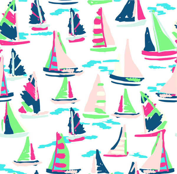 AB SPORT Women's Sailboats Print Long Sleeve Sun Shirt LS01-SAILW