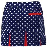 AB SPORT Women's Polka Dot Print Back Pleat Golf Skirt BSKG05-NPDRED