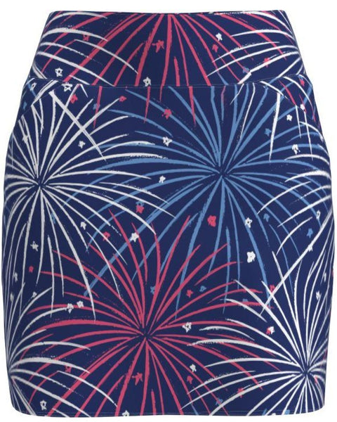 AB Sport Women's Fireworks Print Front Pocket Golf Skirt - AFW