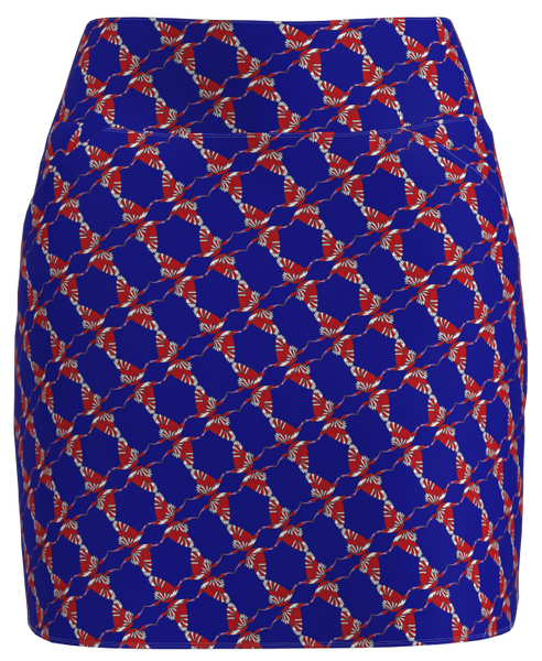 AB Sport Women's Blue Red Bird Print Golf Skirt
