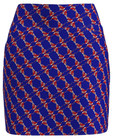 AB Sport Women's Blue Red Bird Print Golf Skirt